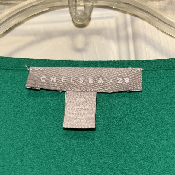 💗NWT Chelsea28 Surplice V-neck Long Sleeve Blouse Parakeet Green Size - XXL - Picture 8 of 10
